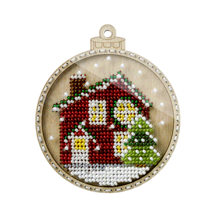 FLK-369 Décoration de Noël - Kit avec perles - Bois