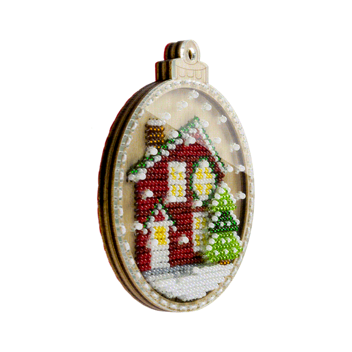 FLK-369 Décoration de Noël - Kit avec perles - Bois