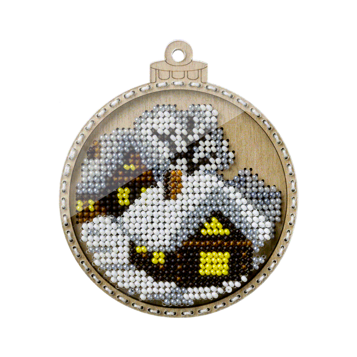 FLK-370 Décoration de Noël - Kit avec perles - Bois