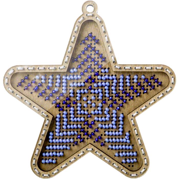 FLK-373 Décoration de Noël - Kit avec perles - Bois
