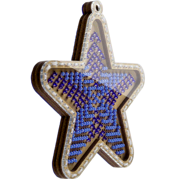 FLK-373 Décoration de Noël - Kit avec perles - Bois