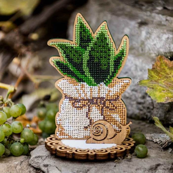 Kit de perles pour broderie sur bois "Jardin Enchanté" - FLK-409
