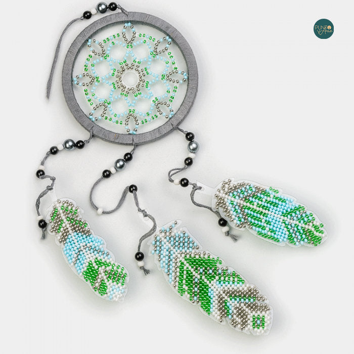 FLPL-026 Attrape-rêves vert - Kit avec perles