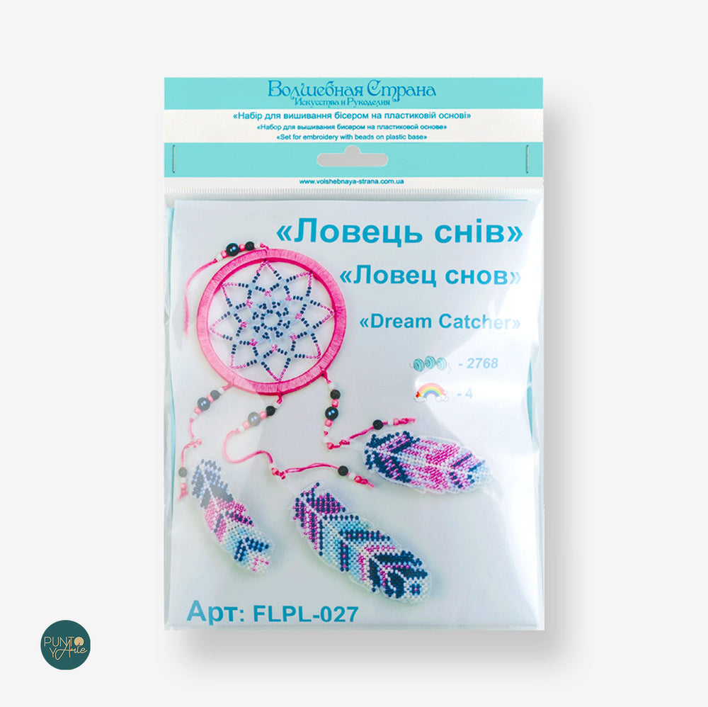 FLPL-027 Attrape-rêves rose - Kit avec perles