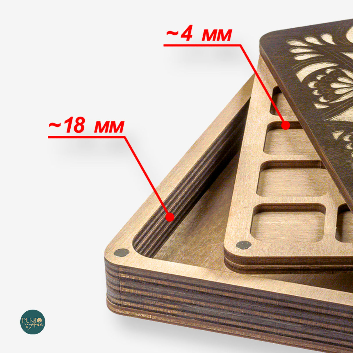 Mandalas. FLZB-088 Organisateur pour perles. Bois. Carré.