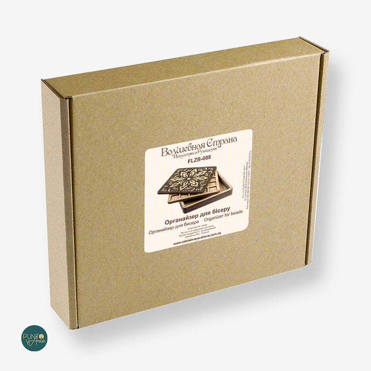 Mandalas. FLZB-088 Organisateur pour perles. Bois. Carré.