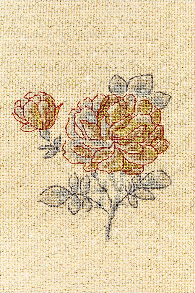 Metallic Aida Embroidery Fabric 14ct DMC - Elegant Golden Glitter 38x45cm