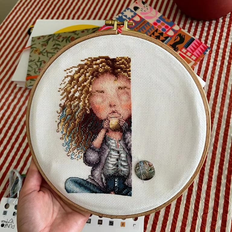 Coffee Time - Kit de tricot et de point de croix artistique P006