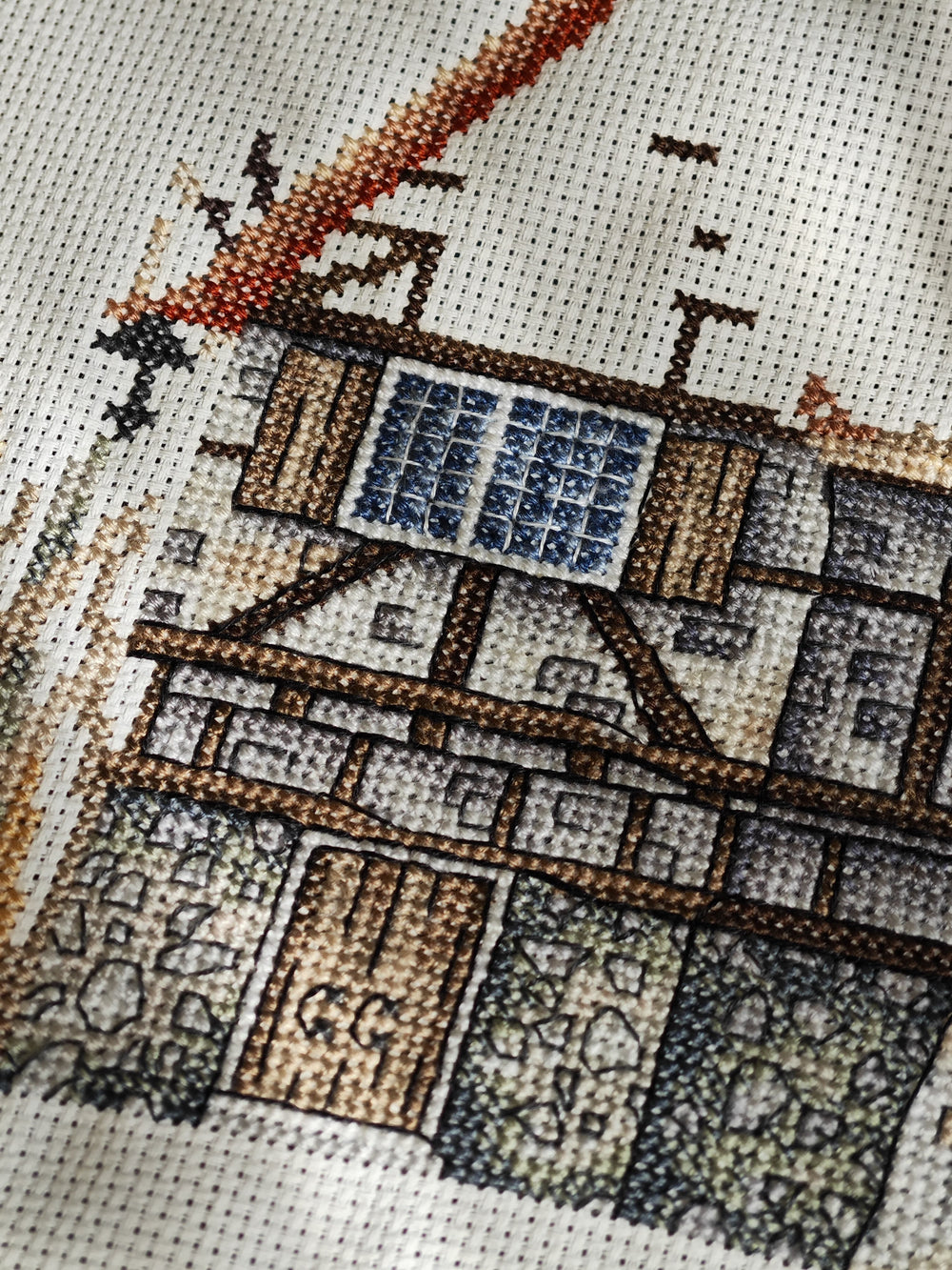 Kit de broderie « Charme rural d'automne » - Point de croix exclusif par Punto y Arte P008
