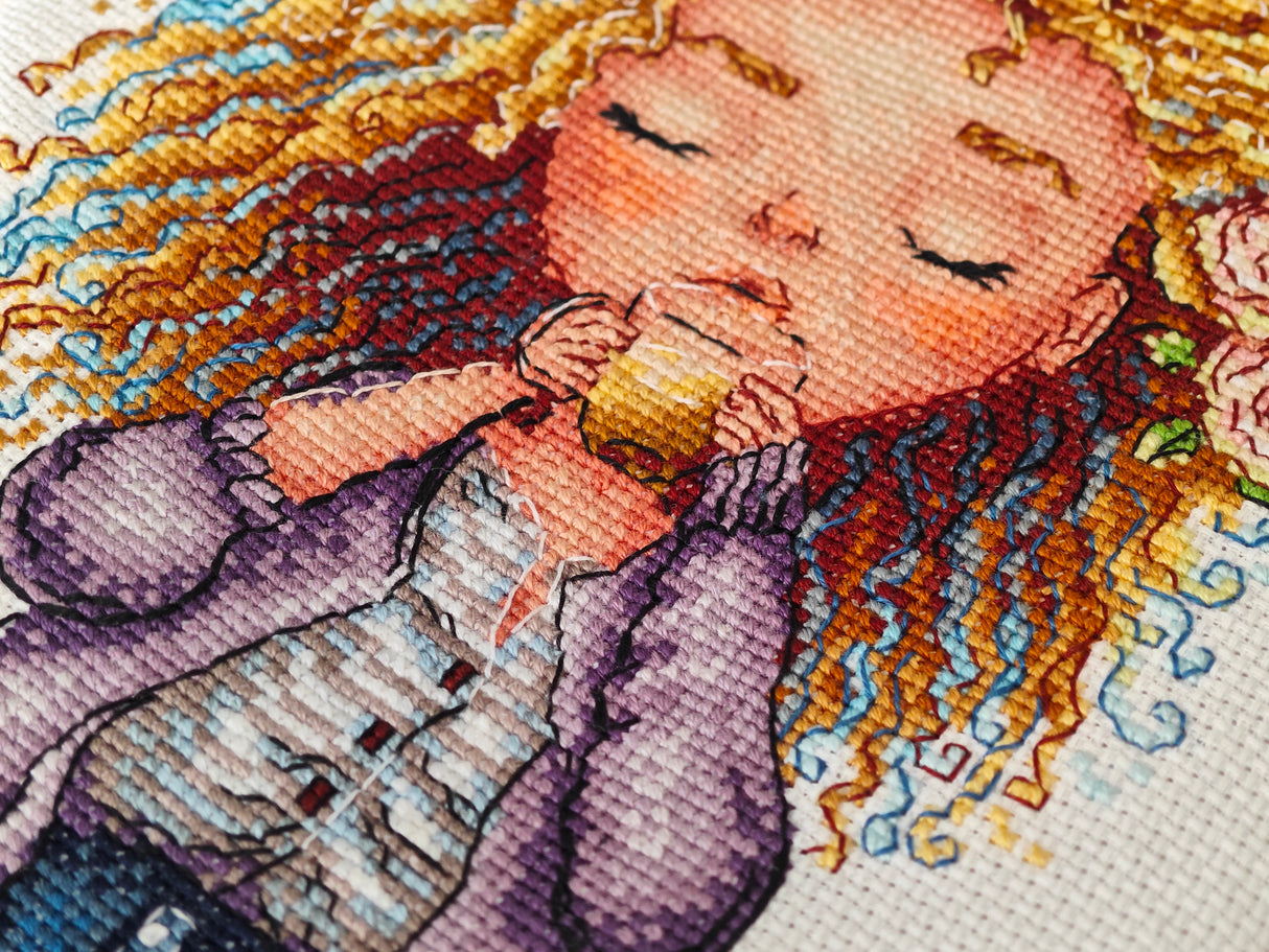 Coffee Time - Kit de tricot et de point de croix artistique P006