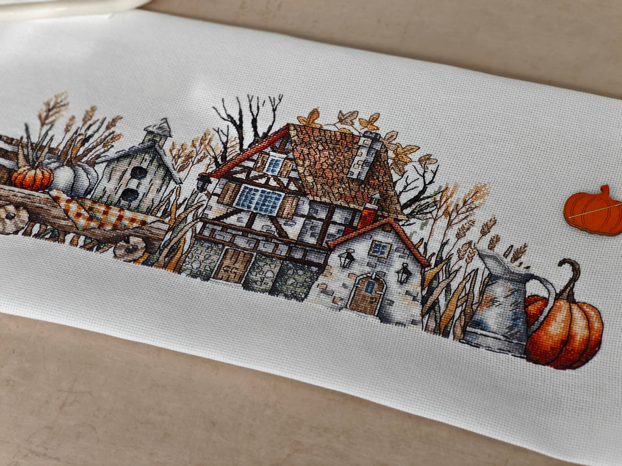 Kit de broderie « Charme rural d'automne » - Point de croix exclusif par Punto y Arte P008