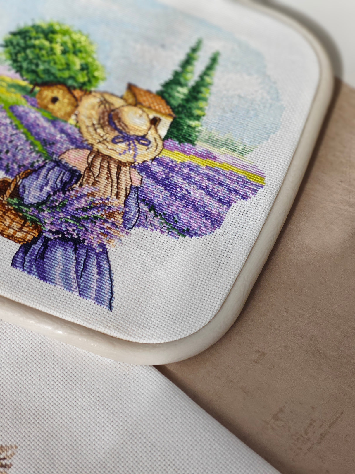 Embroidery Kit "Lavender Field" - Exclusive Cross Stitch from Punto y Arte P007