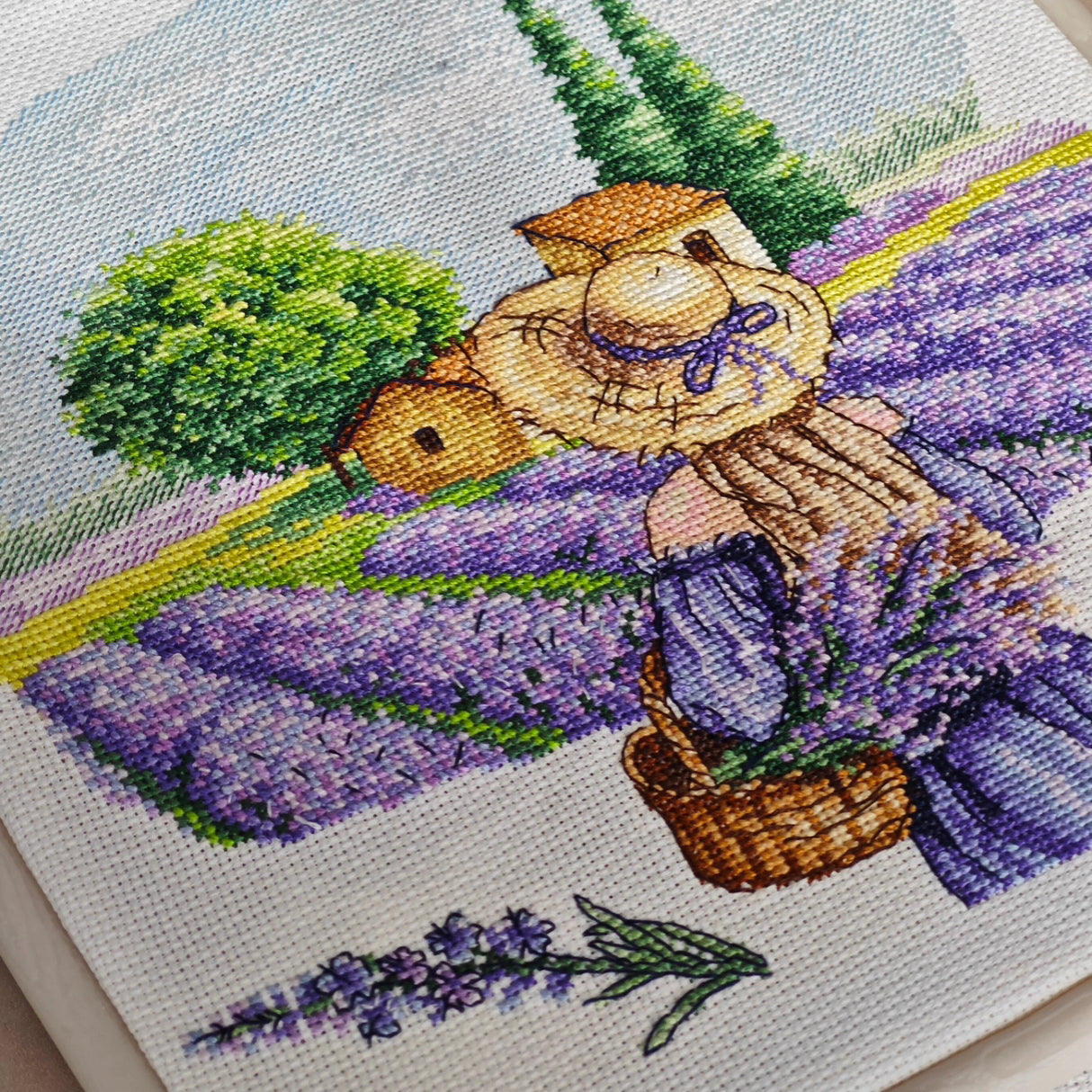 Embroidery Kit "Lavender Field" - Exclusive Cross Stitch from Punto y Arte P007