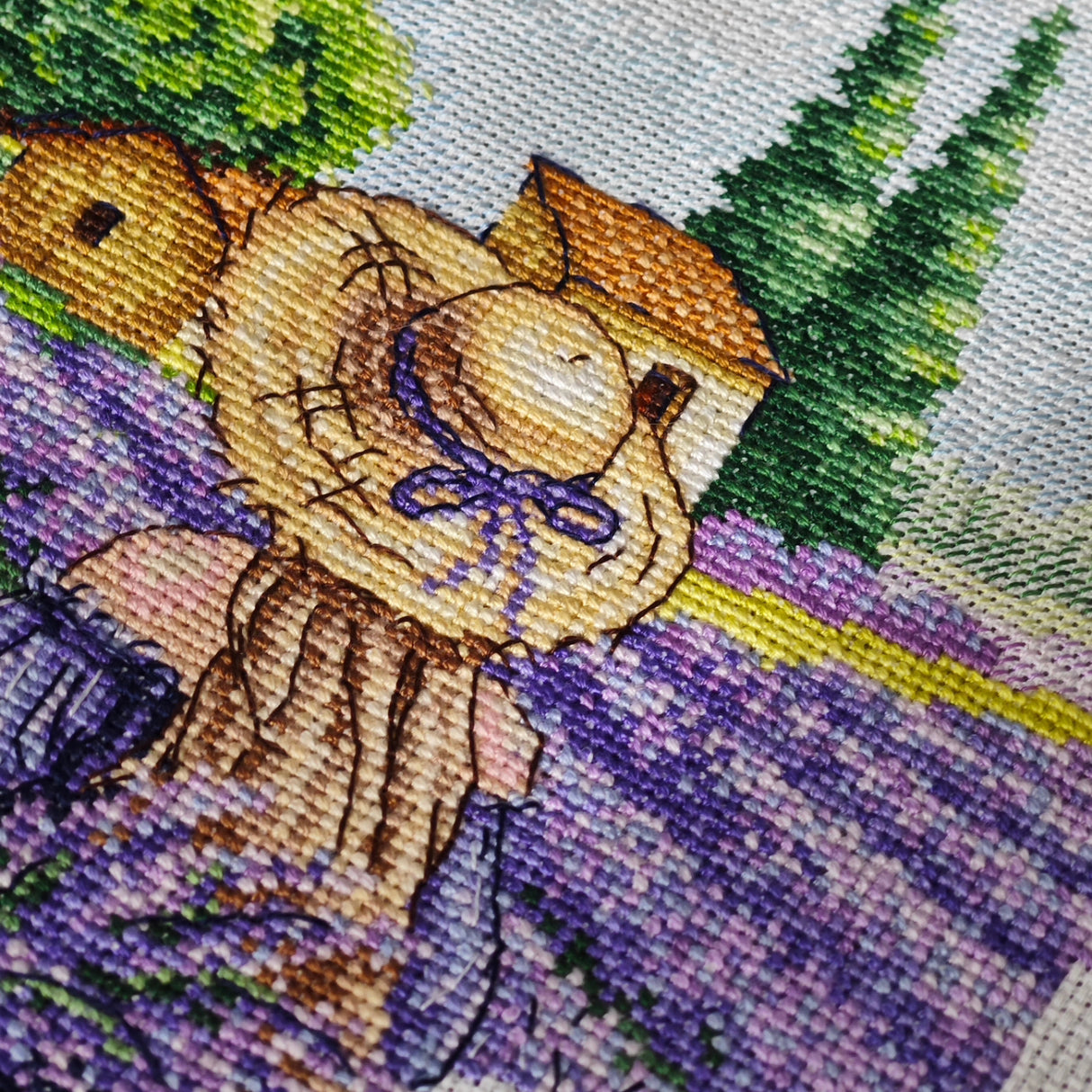Embroidery Kit "Lavender Field" - Exclusive Cross Stitch from Punto y Arte P007