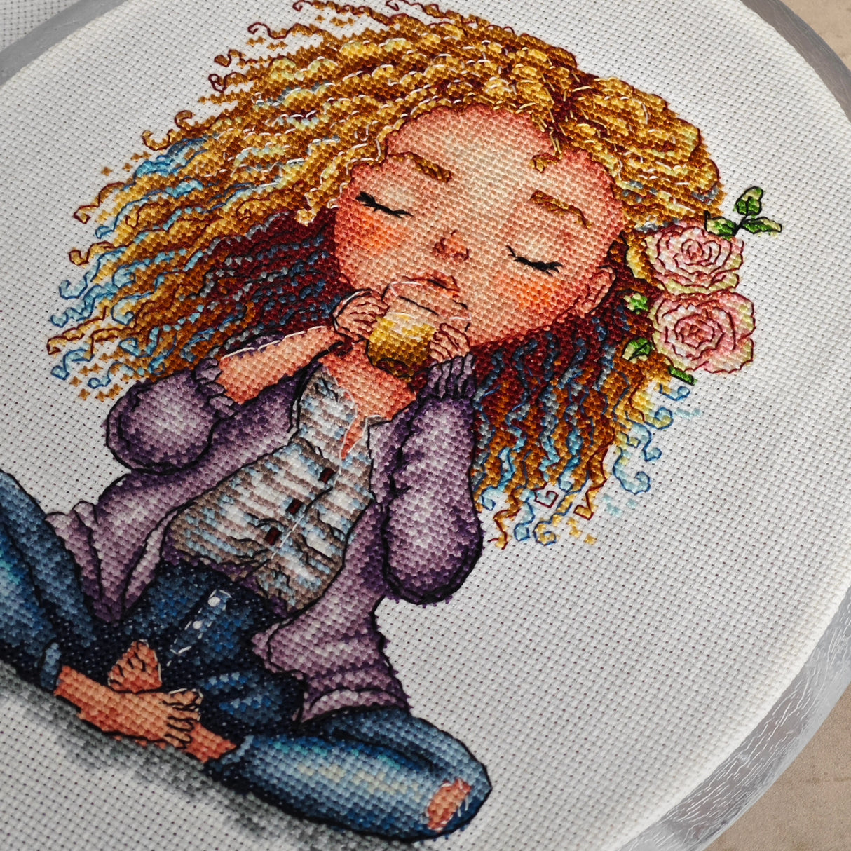 Coffee Time - Kit de tricot et de point de croix artistique P006