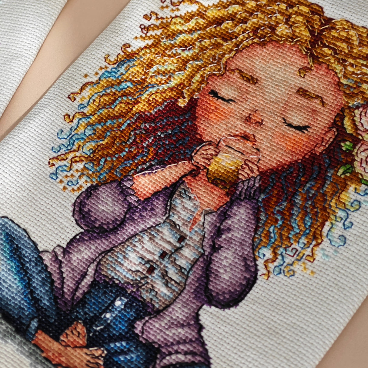 Coffee Time - Kit de tricot et de point de croix artistique P006
