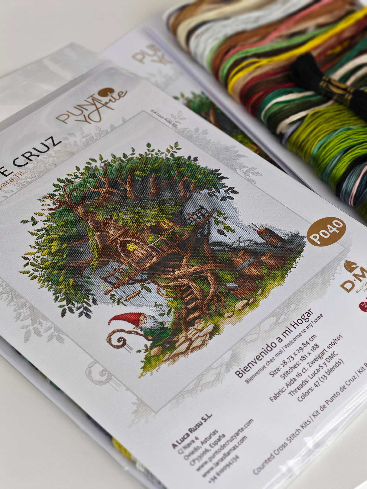 Kit de point de croix « Bienvenue chez moi » P040 par Punto y Arte