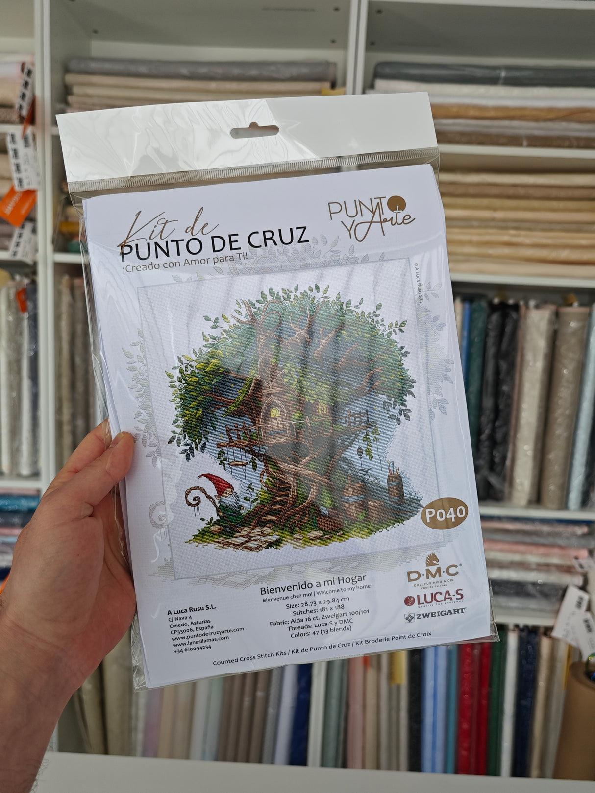 Kit de point de croix « Bienvenue chez moi » P040 par Punto y Arte