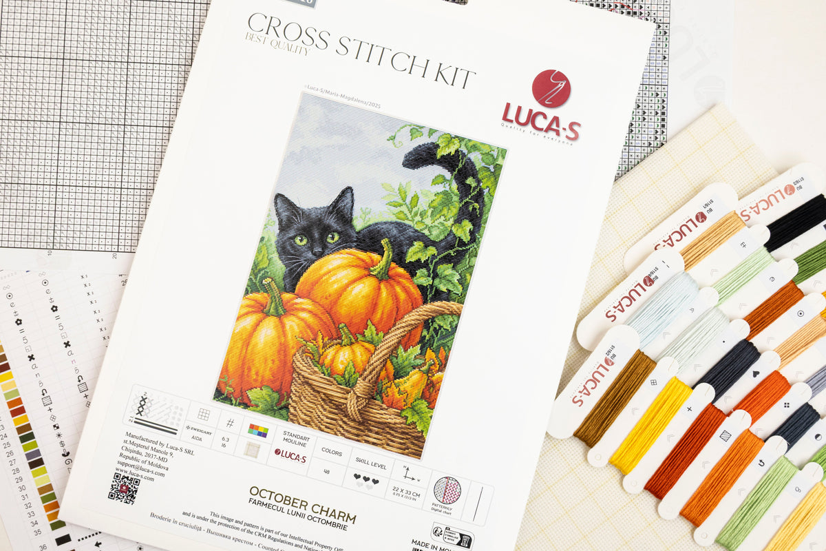 Kit de punto de cruz Luca-S BU5116 October Charm – contenido y detalles del kit (4)