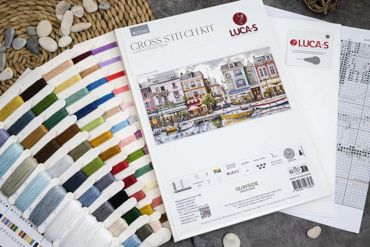 Kit de Punto de Cruz Luca-S GOLD – Quayside BU5103