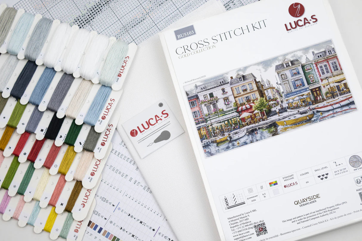 Kit de Punto de Cruz Luca-S GOLD – Quayside BU5103