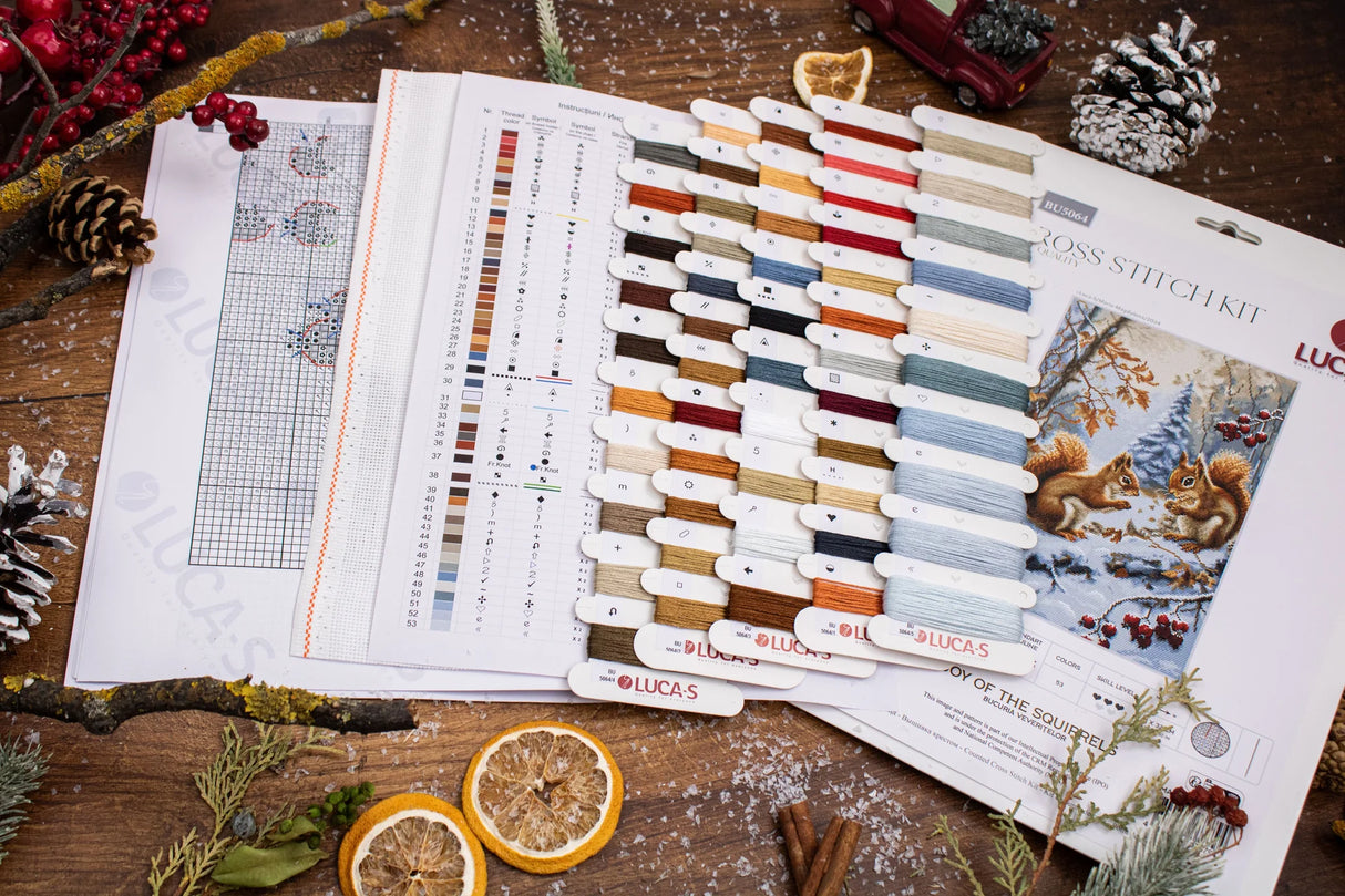 Kit de point de croix Luca-S - Joie des écureuils, BU5064