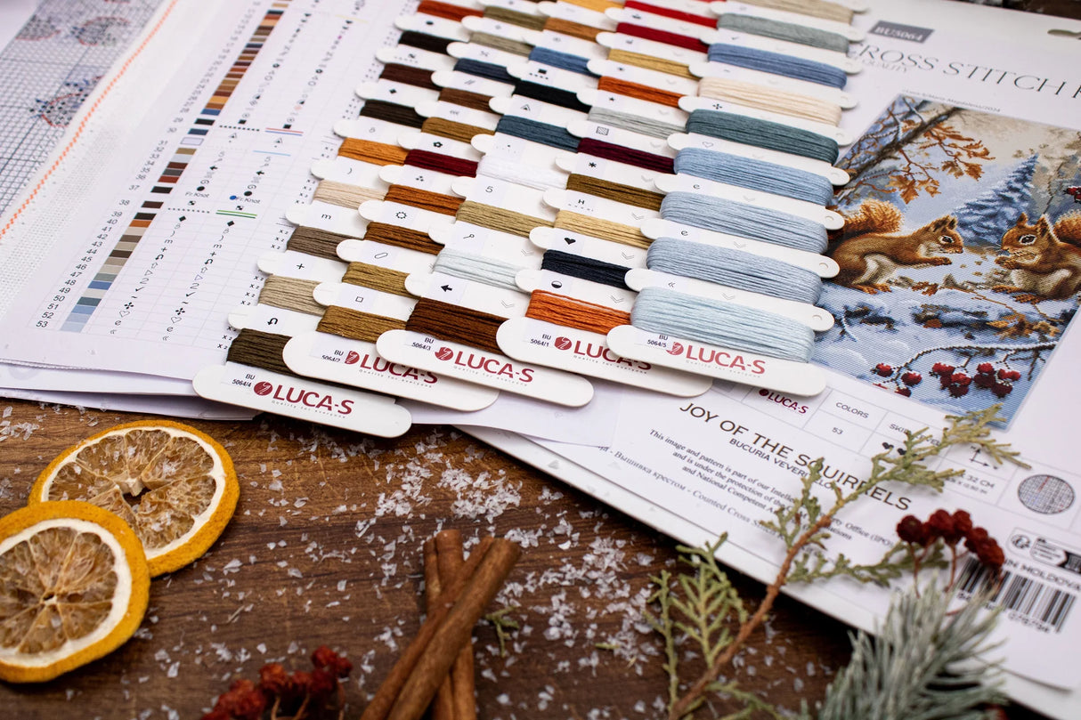 Kit de point de croix Luca-S - Joie des écureuils, BU5064