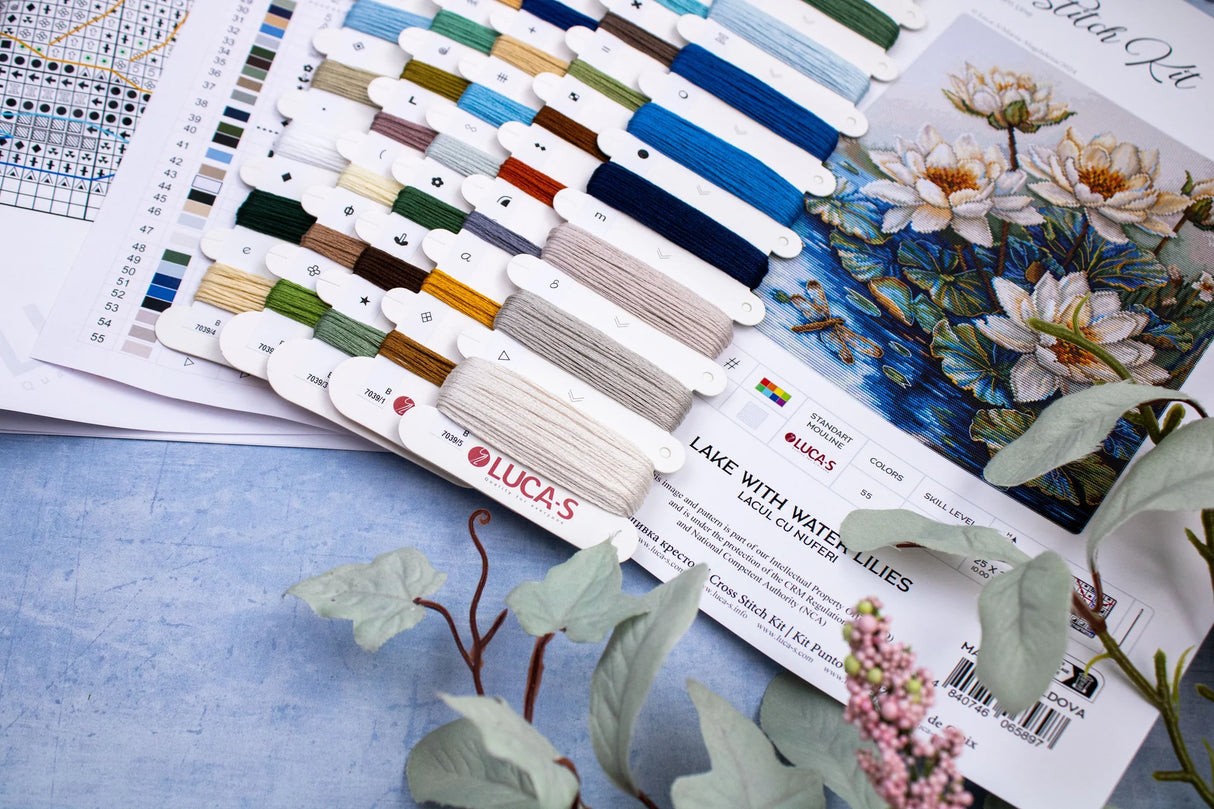 Kit de Punto de Cruz - "Lake With Water Lilies" de Luca-S, B7039