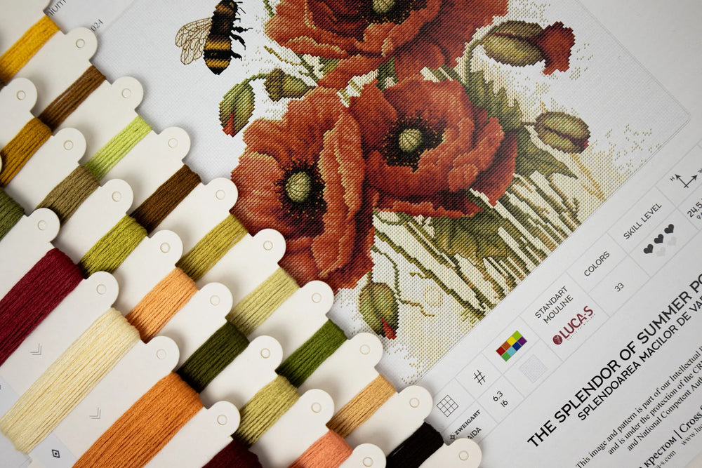 Kit de Punto de Cruz "El Esplendor de las Amapolas de Verano" B7042 de Luca-S