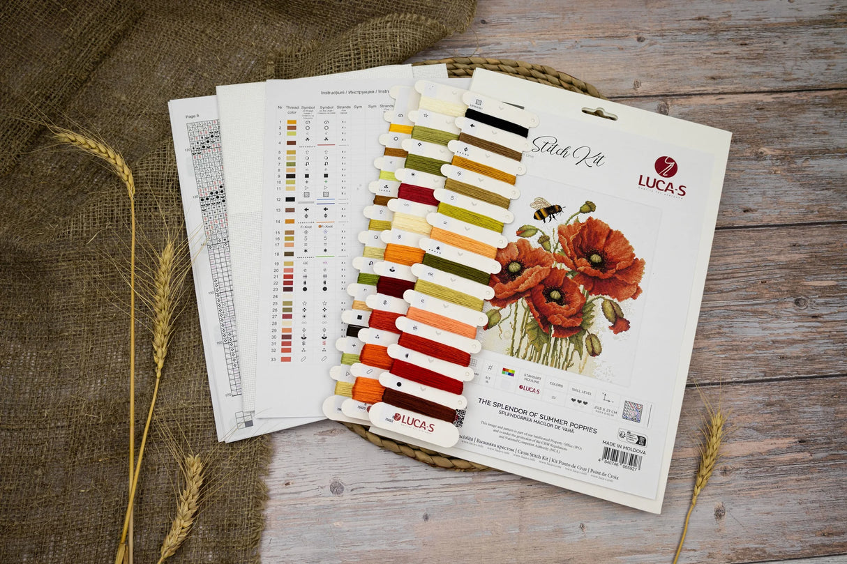 Kit de Punto de Cruz "El Esplendor de las Amapolas de Verano" B7042 de Luca-S