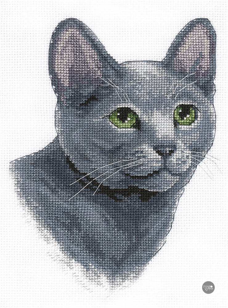 Gato azul ruso - Panna J-1815 - Kit de punto de cruz
