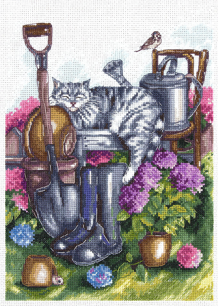 Kit de point de croix - Jardinier au repos - J-1951 Panna