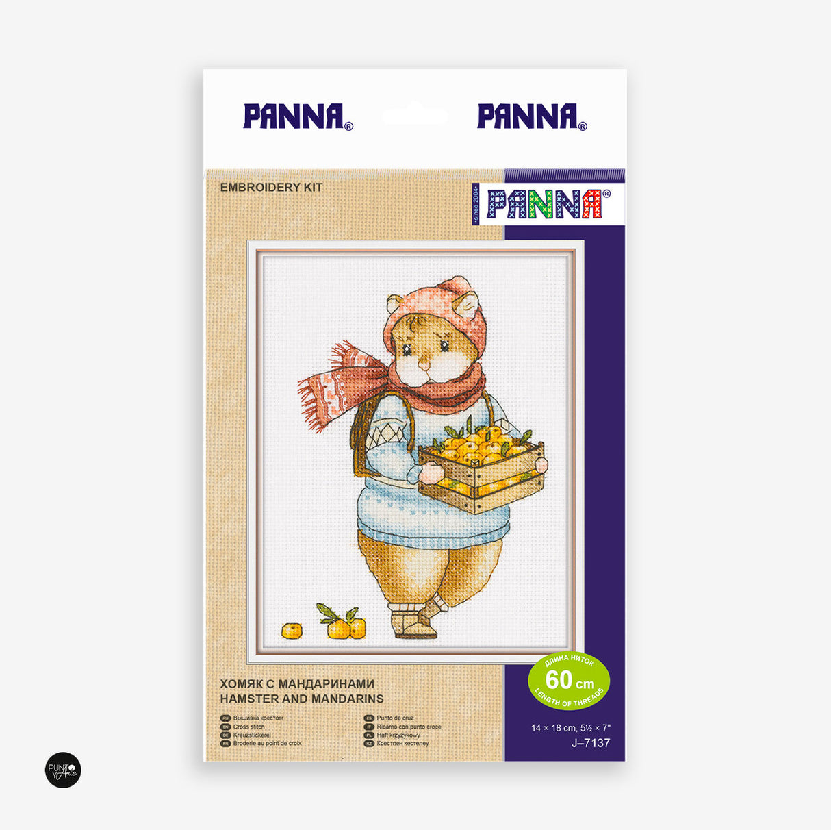Hámster y mandarinas - Panna - Kit de punto de cruz J-7137