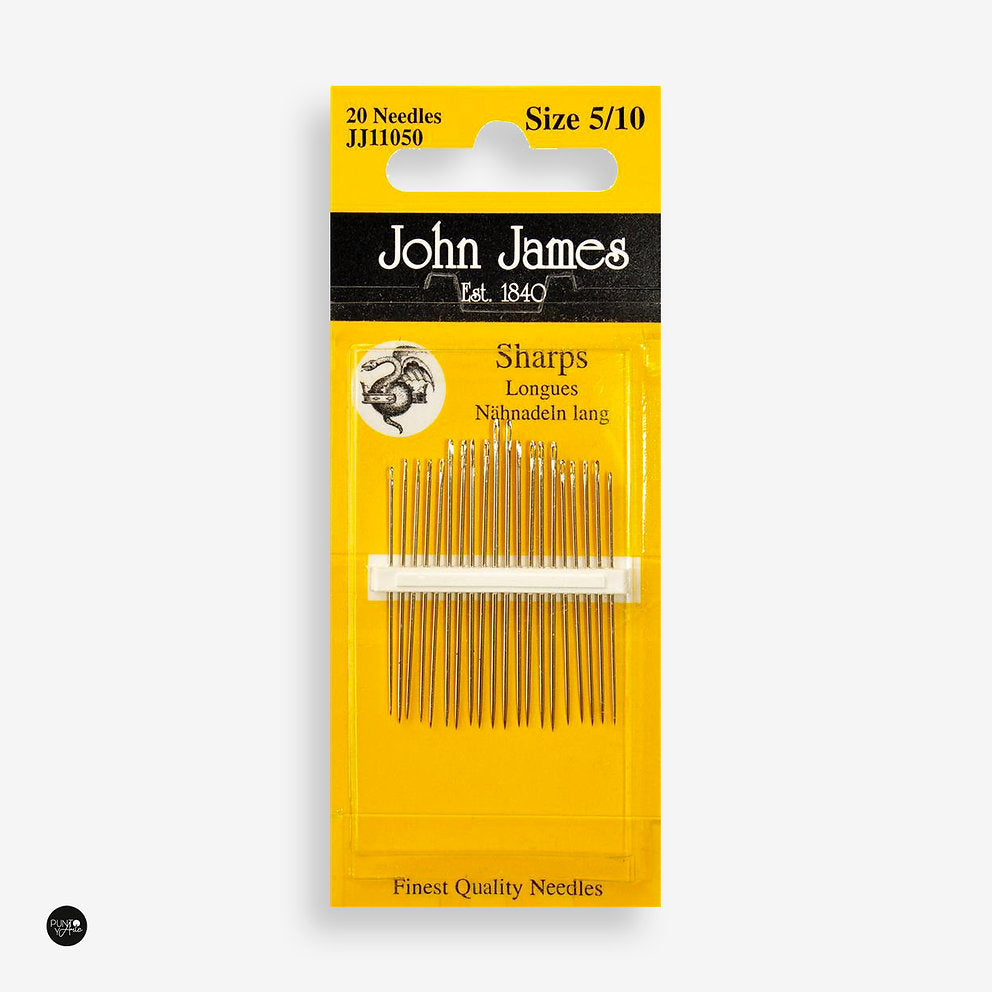 Aiguilles à coudre à la main Long Sharps n° 5-10 John James JJ11050 : le kit essentiel pour vos projets de couture à la main