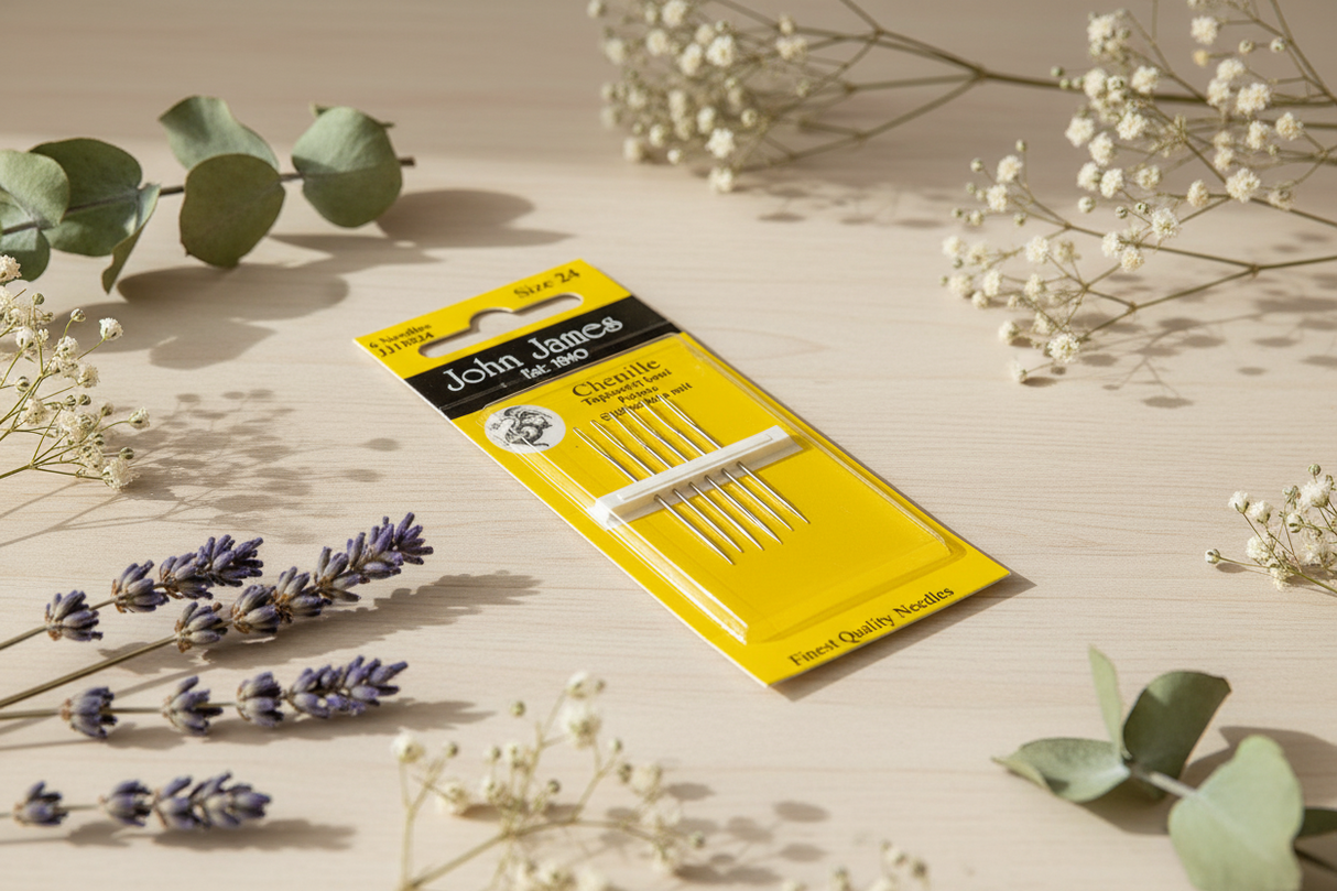 Agujas de Chenilla N°24 - John James JJ18824: La Herramienta Ideal para el Bordado de Cinta
