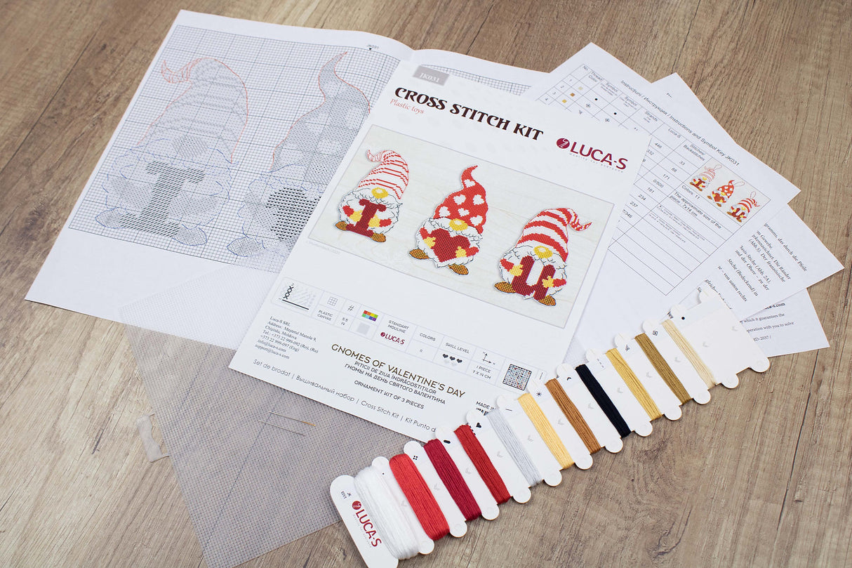 Valentine's Day Gnomes - JK031 Luca-S - Cross Stitch Kit