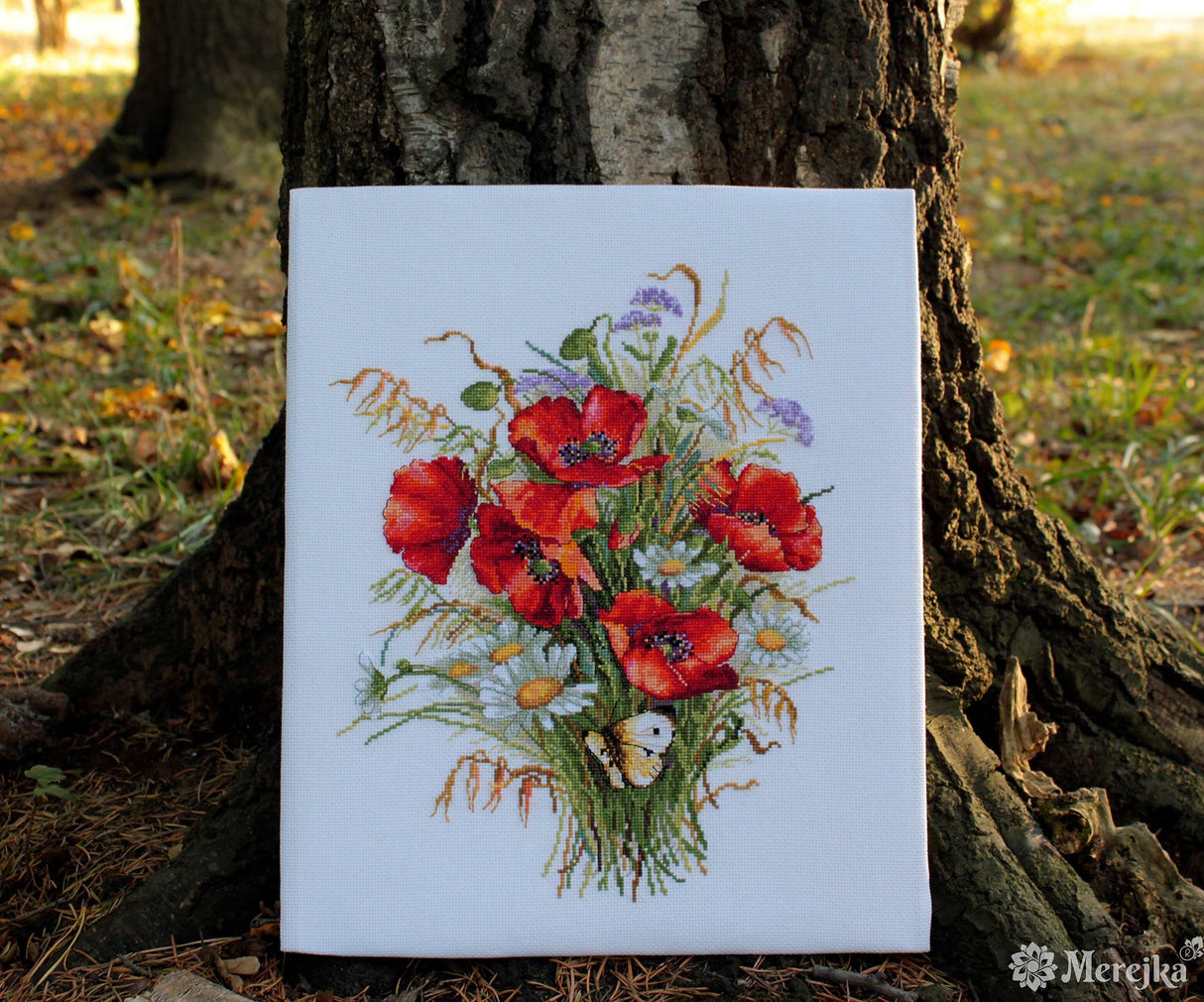 Kit de point de croix "Coquelicots et avoine" - Merejka K-128