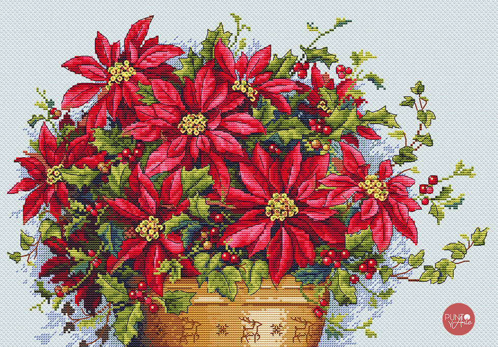 Kit de point de croix K-132 Poinsettia par Merejka K-132