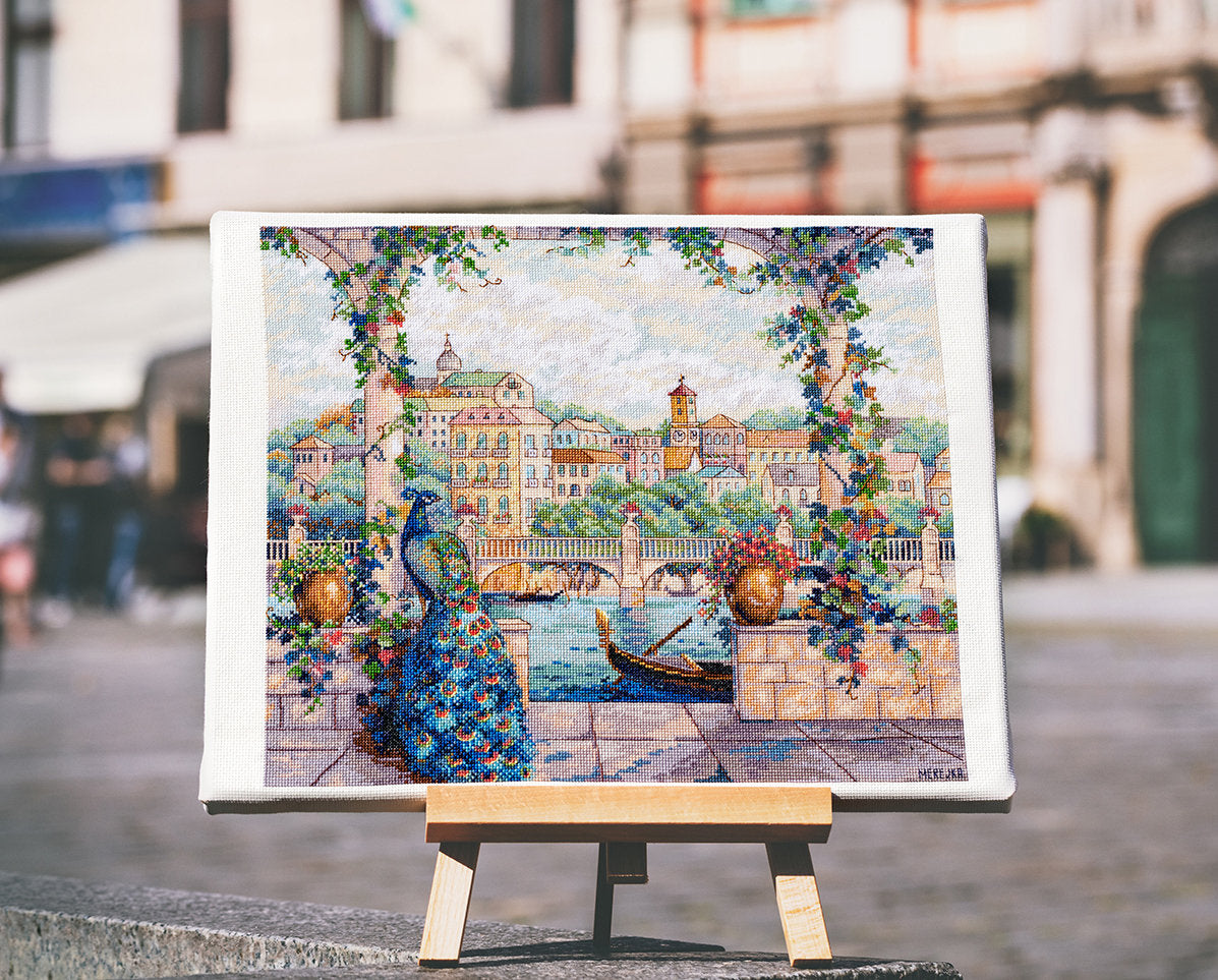 Cross Stitch Kit "Palace Pier and Peacock" by Merejka K-157
