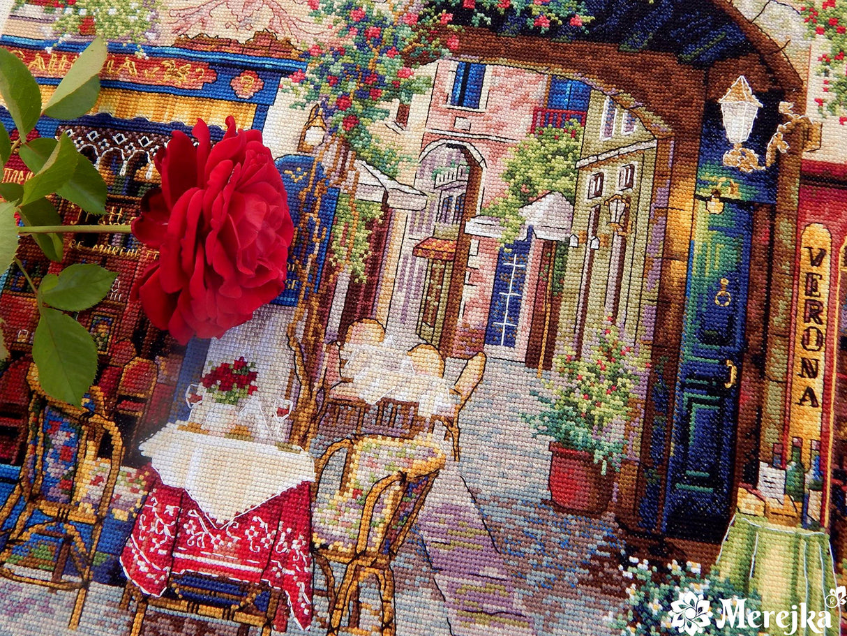 Cross Stitch Kit "Coffee in Verona" by Merejka K-161
