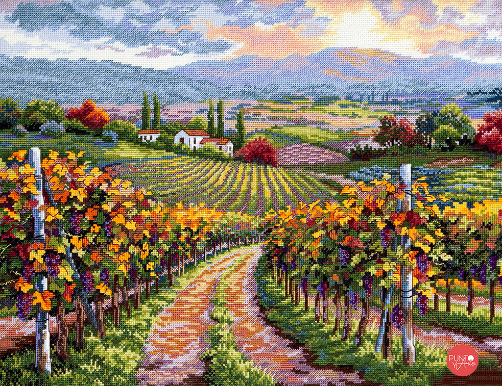 Kit de point de croix "Vineyard Hill" par Merejka K-164