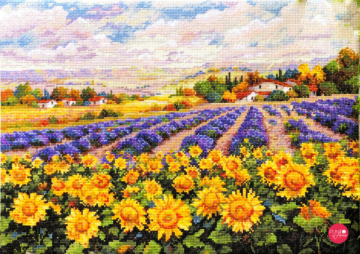 Merejka Cross Stitch Kit - K-179 Lavender and Sunflower Fields