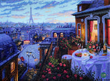 Paris Evening Deja Vu. Eiffel - K-188 Merejka - Kit de punto de cruz