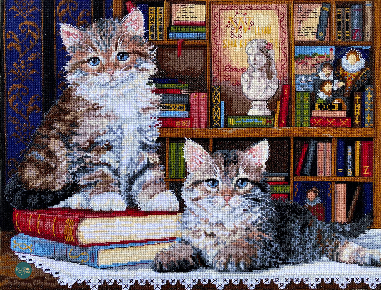 Cross Stitch Kit K-191 "Romeo and Juliet" by Merejka with 2 Adorable Kittens