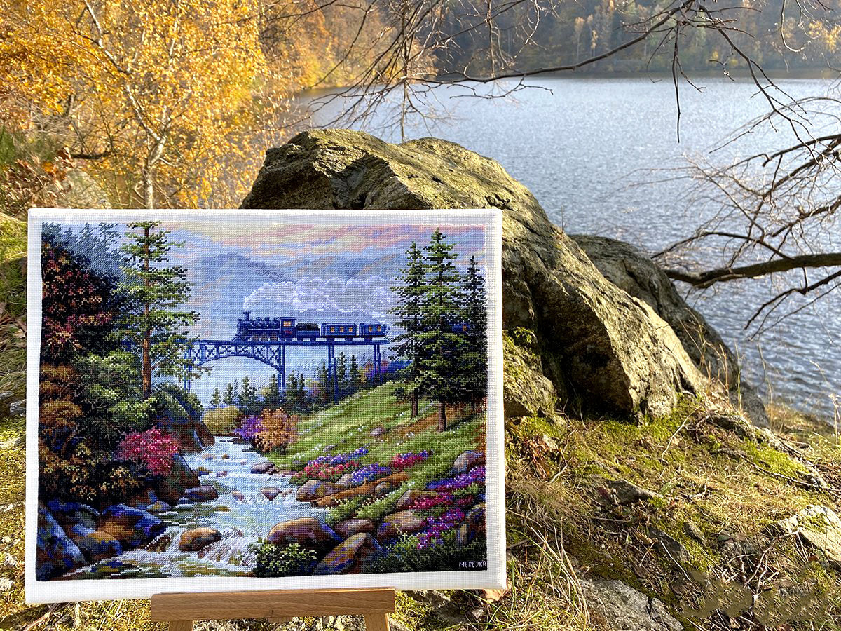 Cross Stitch Kit "Mountain Railway" - K-205 by Merejka
