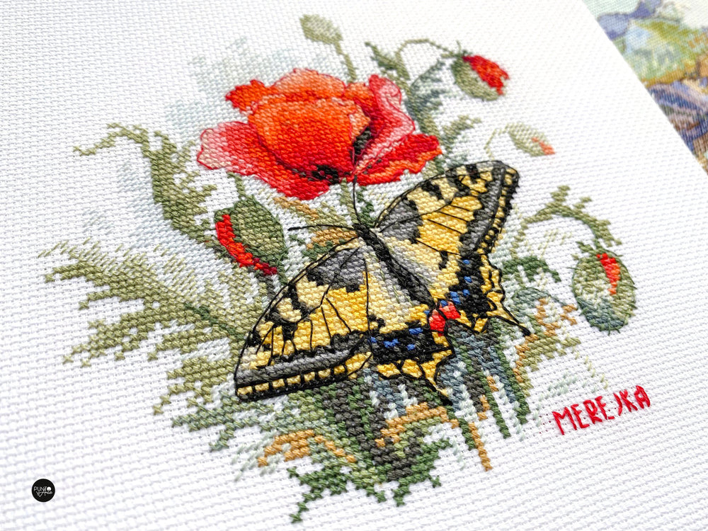 Cross Stitch Kit "Summer Meadow with Butterflies" by Merejka - K-206