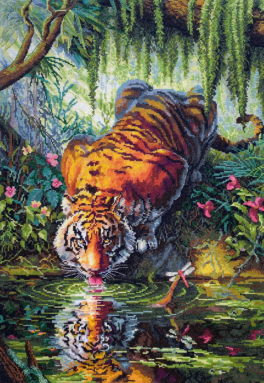 Cross Stitch Kit Aurora's Garden - Tiger - Merejka K-209