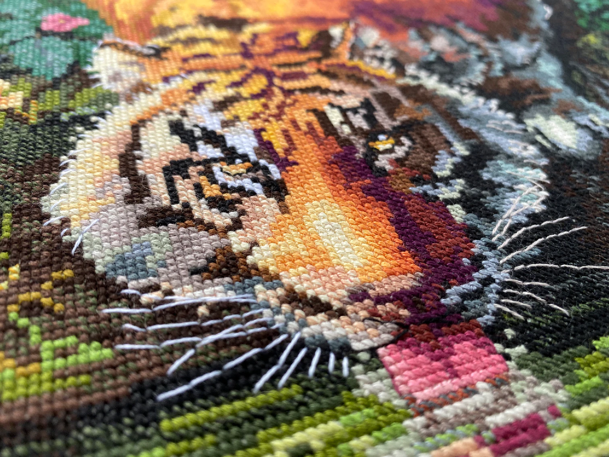 Cross Stitch Kit Aurora's Garden - Tiger - Merejka K-209