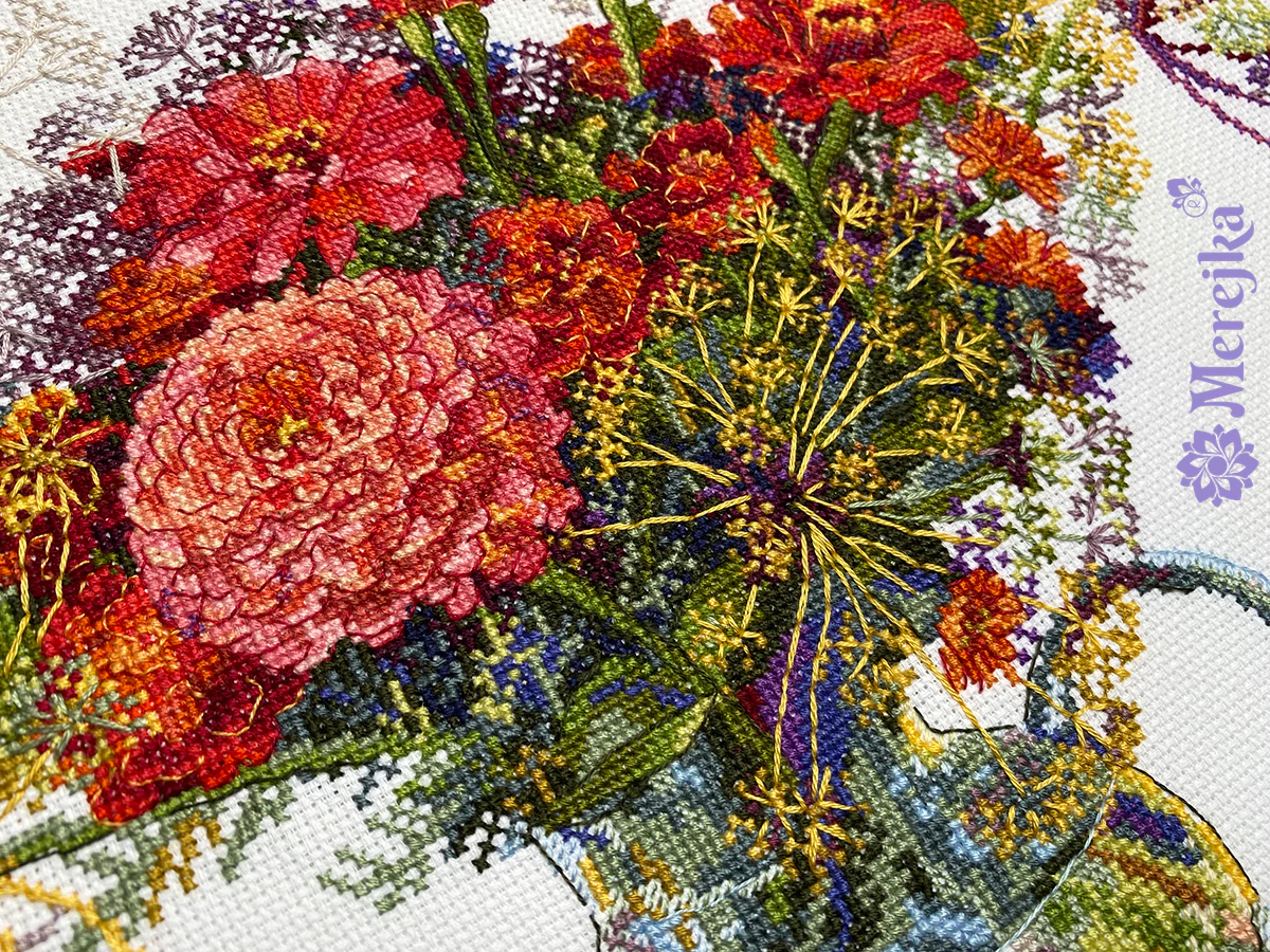 Kit de punto de cruz "Zinnia y Eneldo" - Merejka K-210A