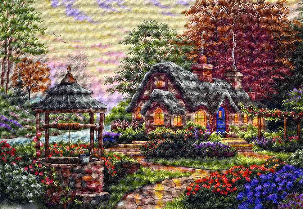 Cross Stitch Kit "The Wishing Cabin" - Merejka K-212